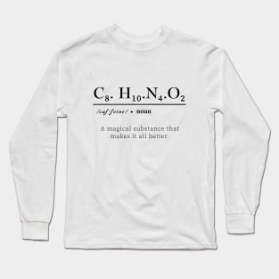 Caffeine, Chemical formula, Coffee Chemistry Long Sleeve T-Shirt